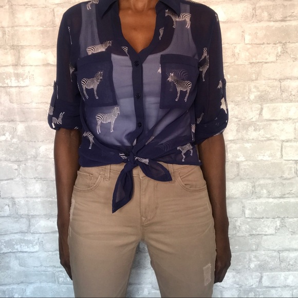 EXPRESS | zebra print portofine shirt - Picture 2 of 8